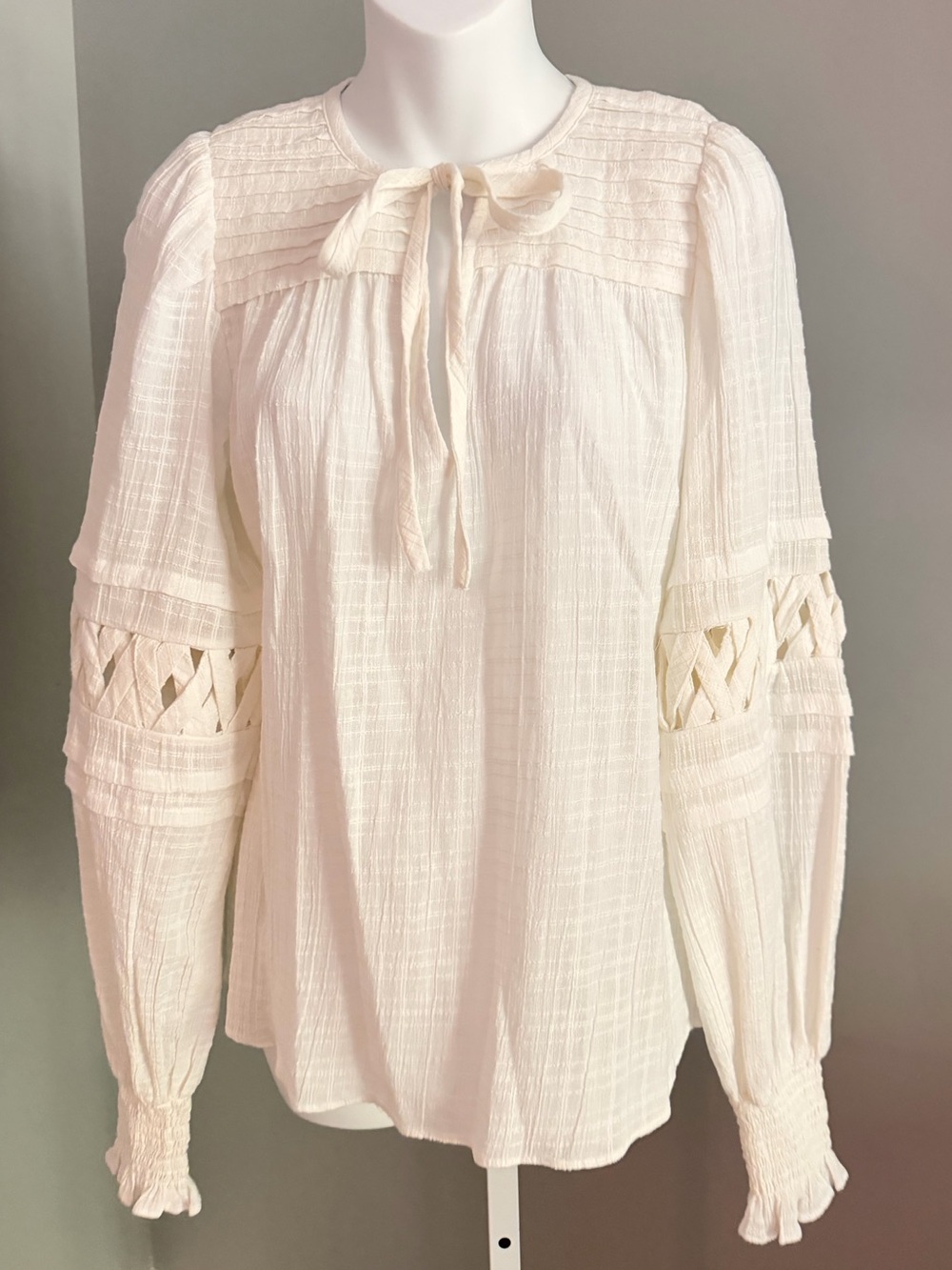 RAMY BROOK Beautiful Cotton Gauze Ballon Sleeve Cotton Top Sz S NWT $345!!